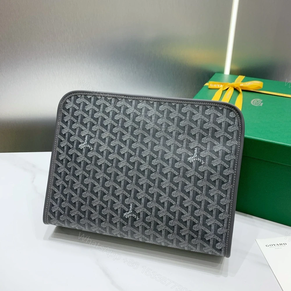 View 9 of 高仿Goyard*JOUVEM4多功能洗漱手拿包灰色大號免檢版
