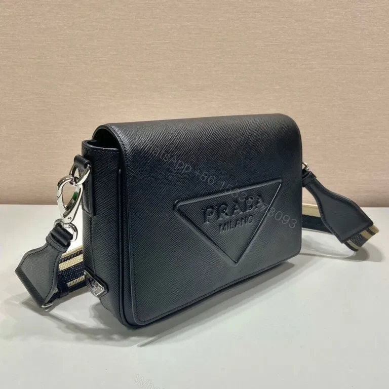 View 3 of Structured Black Saffiano Prada Crossbody Bag - Ultra-Organized Luxury