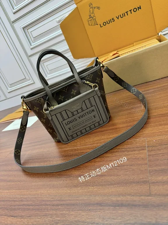 View 3 of Monogram Mini Tote: Luxe LV-Inspired, Gold Accents, Crossbody Ready