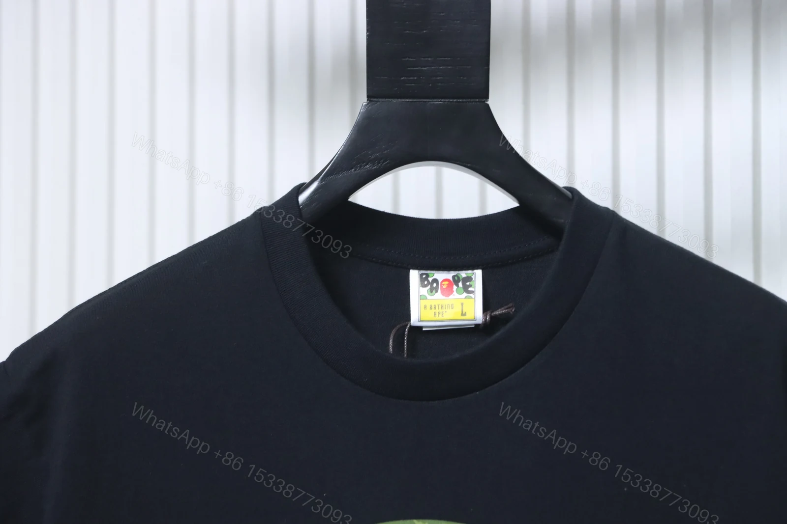 View 3 of Bape 26ss Classic Diamond Patterned Old-Style Print Short Sleeve Shirt black
