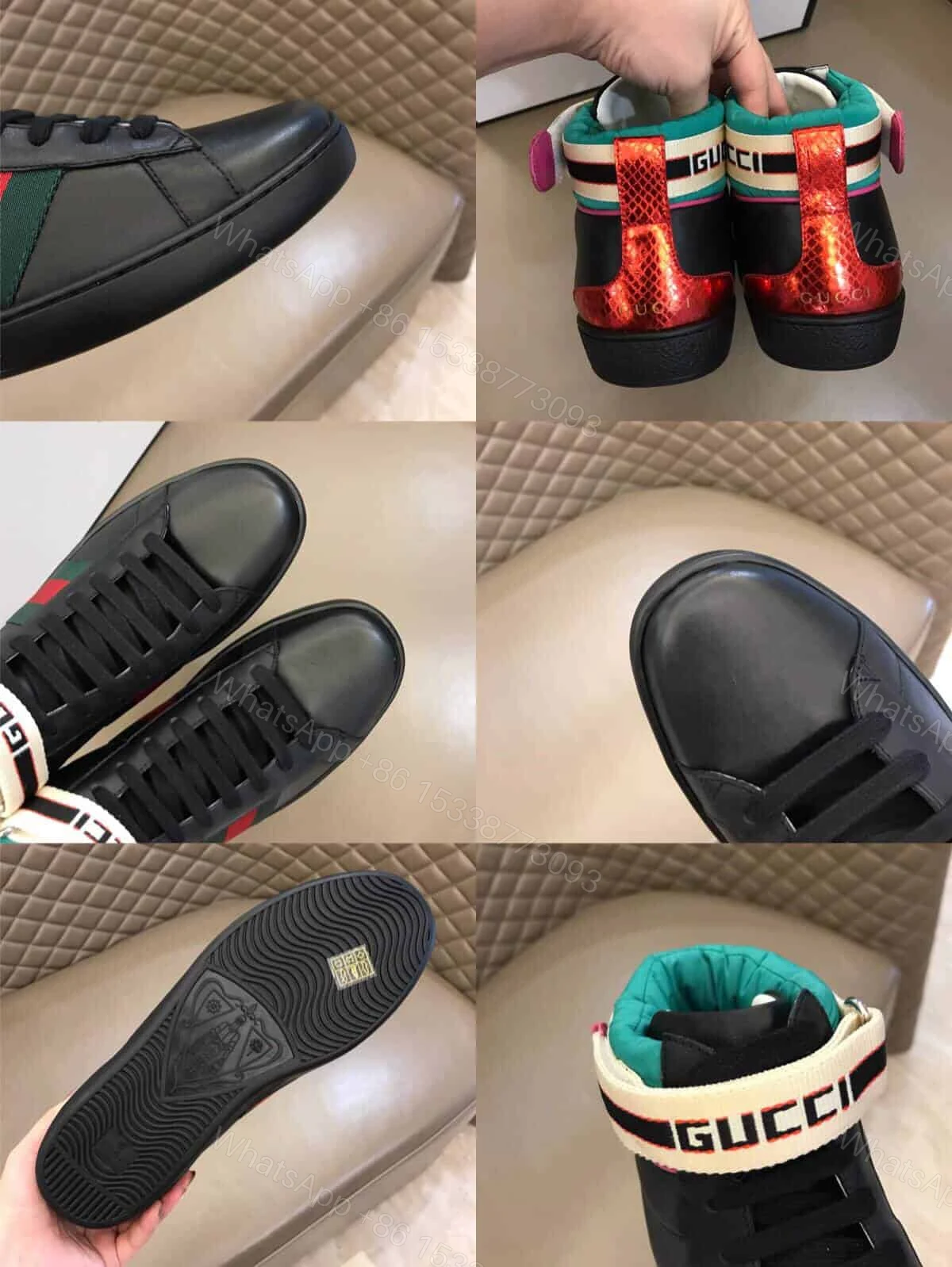 View 3 of GUCCI STRIPE ACE HIGH-TOP SNEAKER – GC50