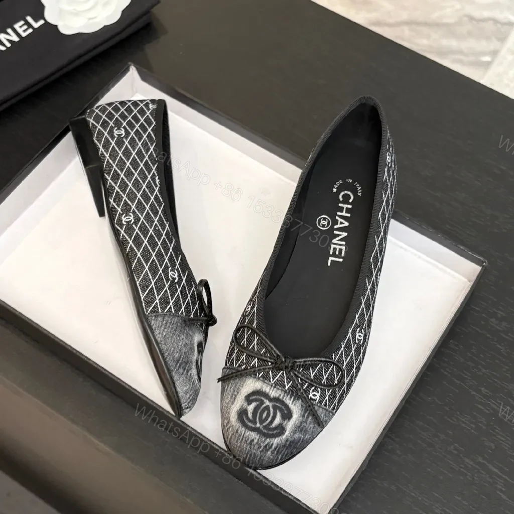 View 6 of Textured Chic Flats - Logo Detailing, Everyday Luxury Shoes