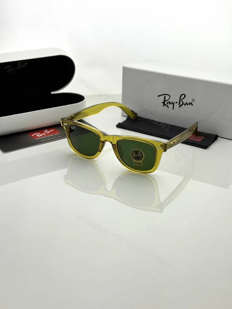First Copy Ray Ban 2140 Yellow Green Luxury Designer Sunglasses UV Protected Premium Eyewear — view 1