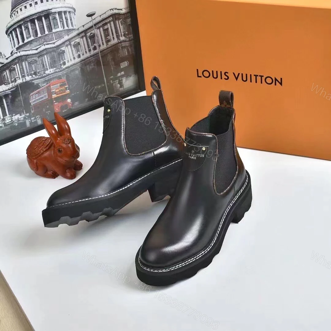 View 2 of LOUIS VUITTON LV BEAUBOURG ANKLE BOOTS CALF BLACK 1A8949