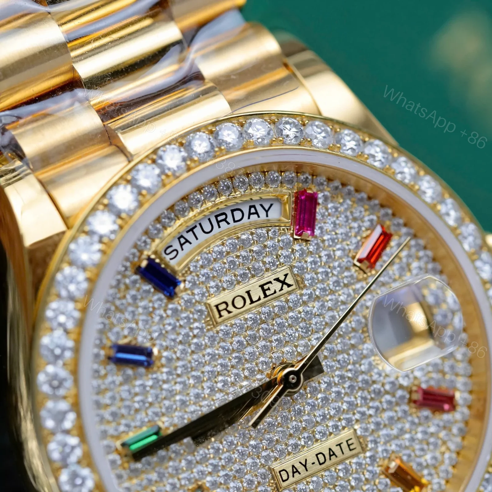 View 6 of Superclone Rolex Day-Date Diamond-Paved Dial 128348rbr-0030 36 mm