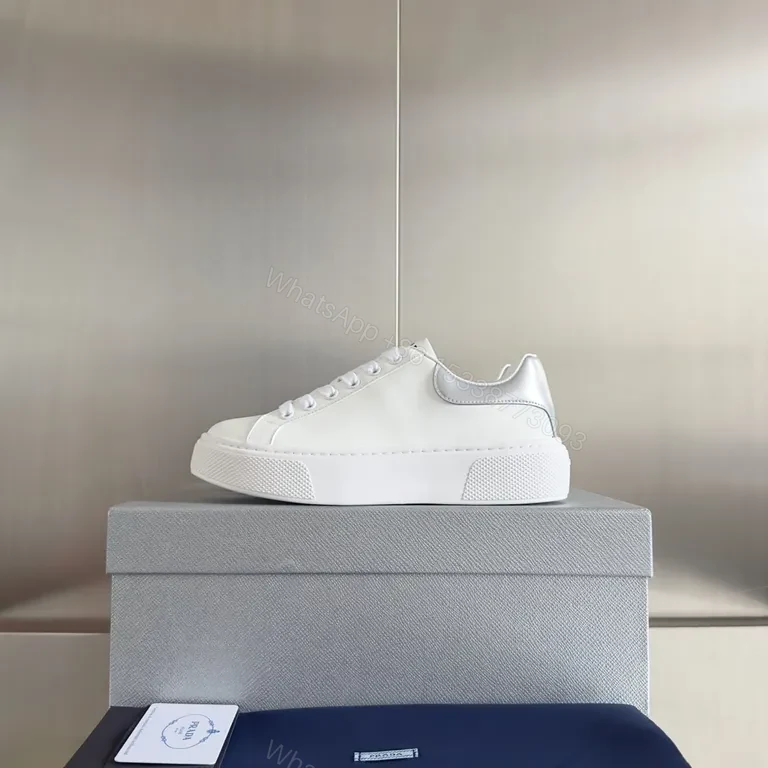 View 5 of Prada Milano White Leather High-Top Sneakers