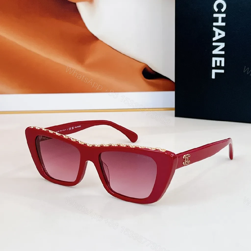 View 5 of Chanel-Inspired Diamond-Accent Cat-Eye Sunglasses, Navy Acetate, Luxury