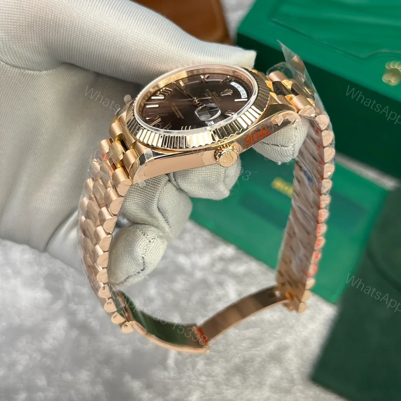 View 5 of Replica Rolex Day-Date II Chocolate Dial 218235 40mm