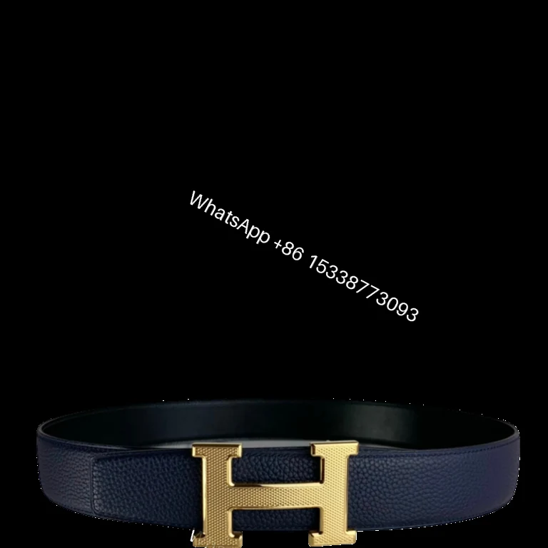 HERMES BELT TOGO SWIFT GOLD BUCKLE BLUE 38MM — view 1