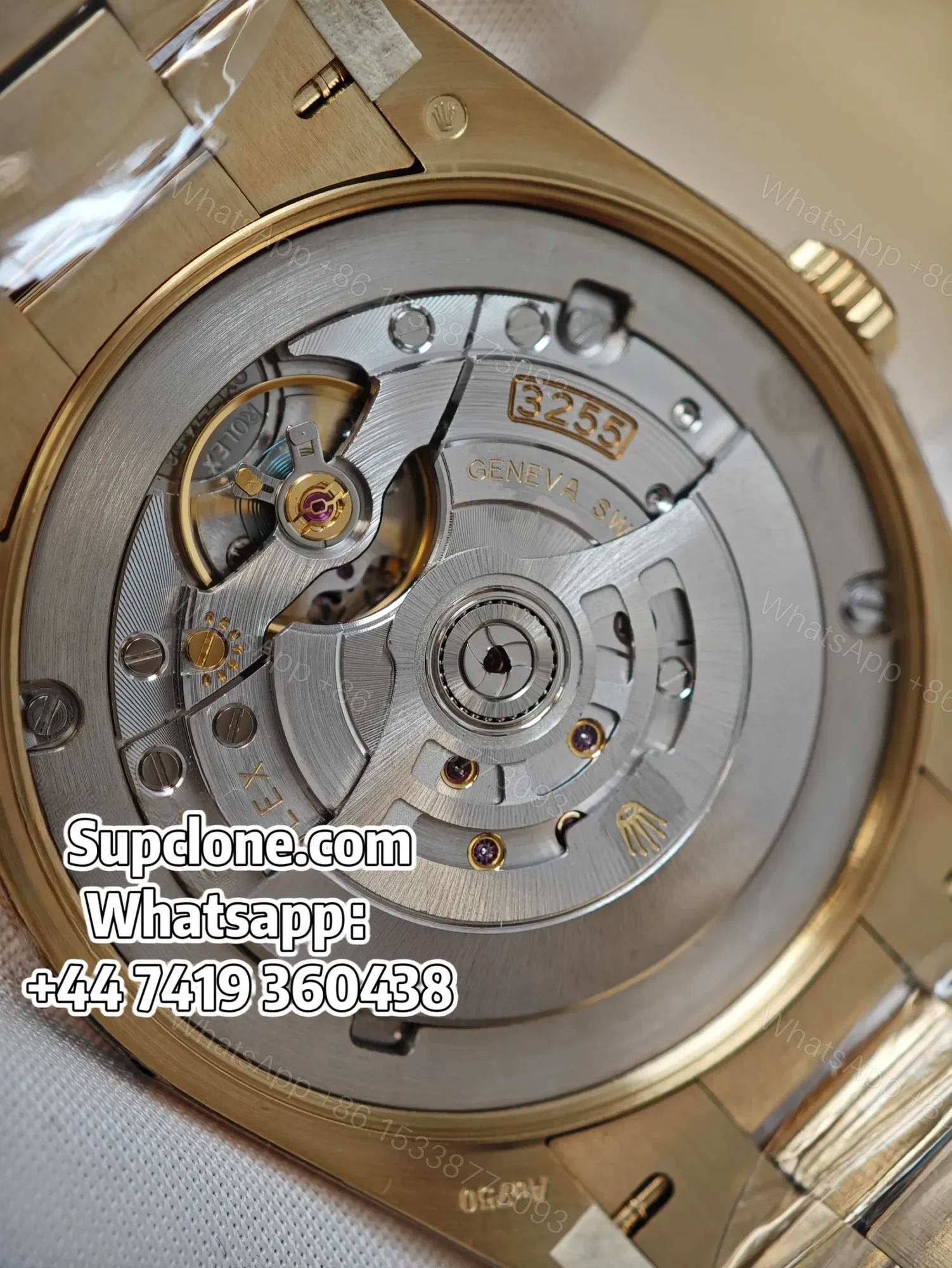 View 7 of Rolex Day-Date 40mm Yellow Gold Black Diamond Dial – Super Clone 1:1 Cal. 3255