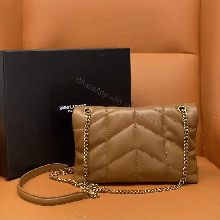 View 5 of Quilted Tan Calfskin Crossbody: Luxury, Subtle YSL-Inspired