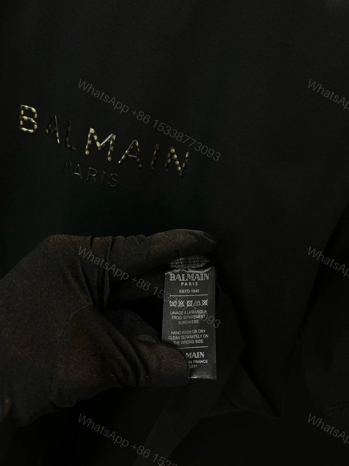View 6 of FIRST COPY BALMAIN Heavy Gsm Cotton Lycra Round Neck Premium Fit T-Shirt