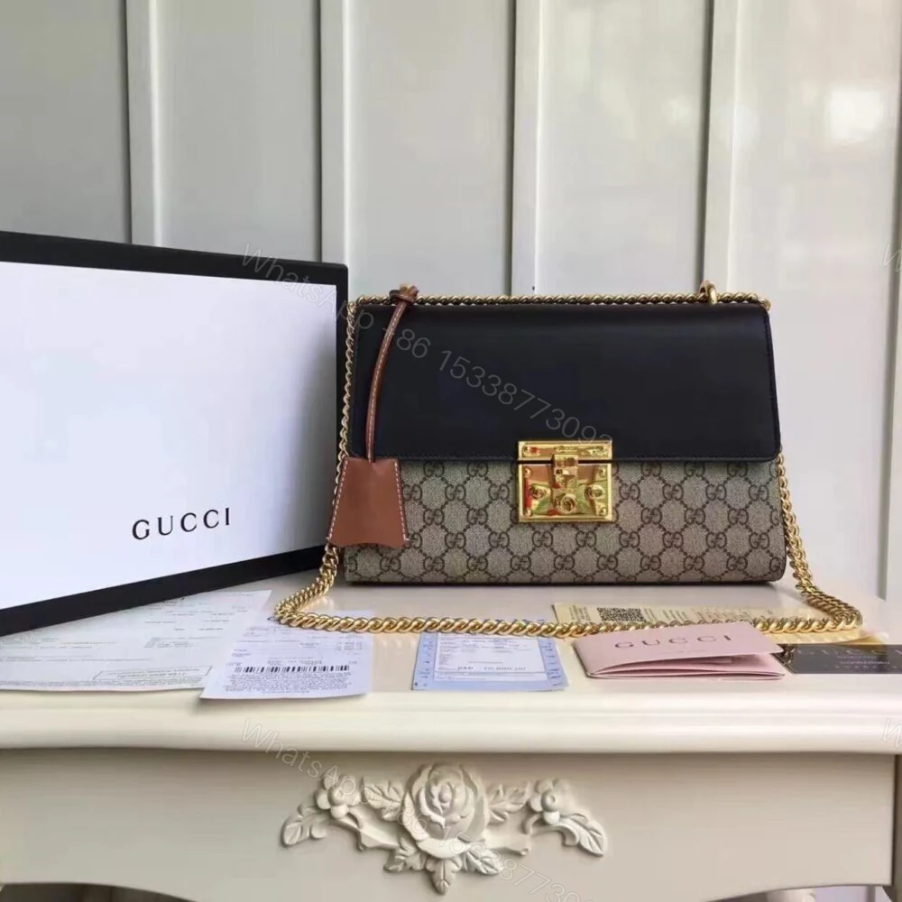 View 2 of Gucci Padlock Medium GG Shoulder Bag Beige Supreme Canvas 30cm GG 409486