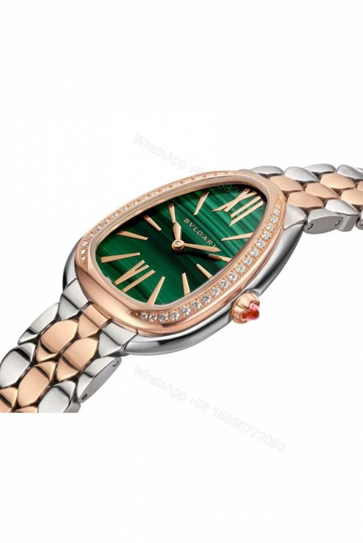 View 3 of First Copy Bvlgari Serpenti Two Tone Green Dial Watch For Women