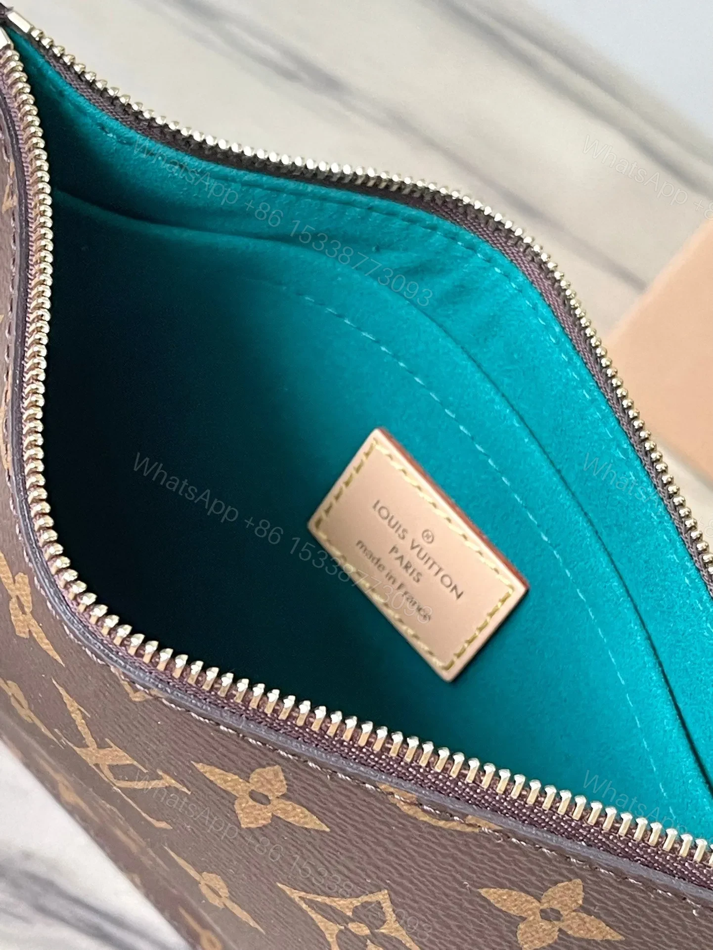 View 6 of LV NEVERFULL MM IN BROWN MONOGRAM CANVAS WITH PINK RABBIT PATCH