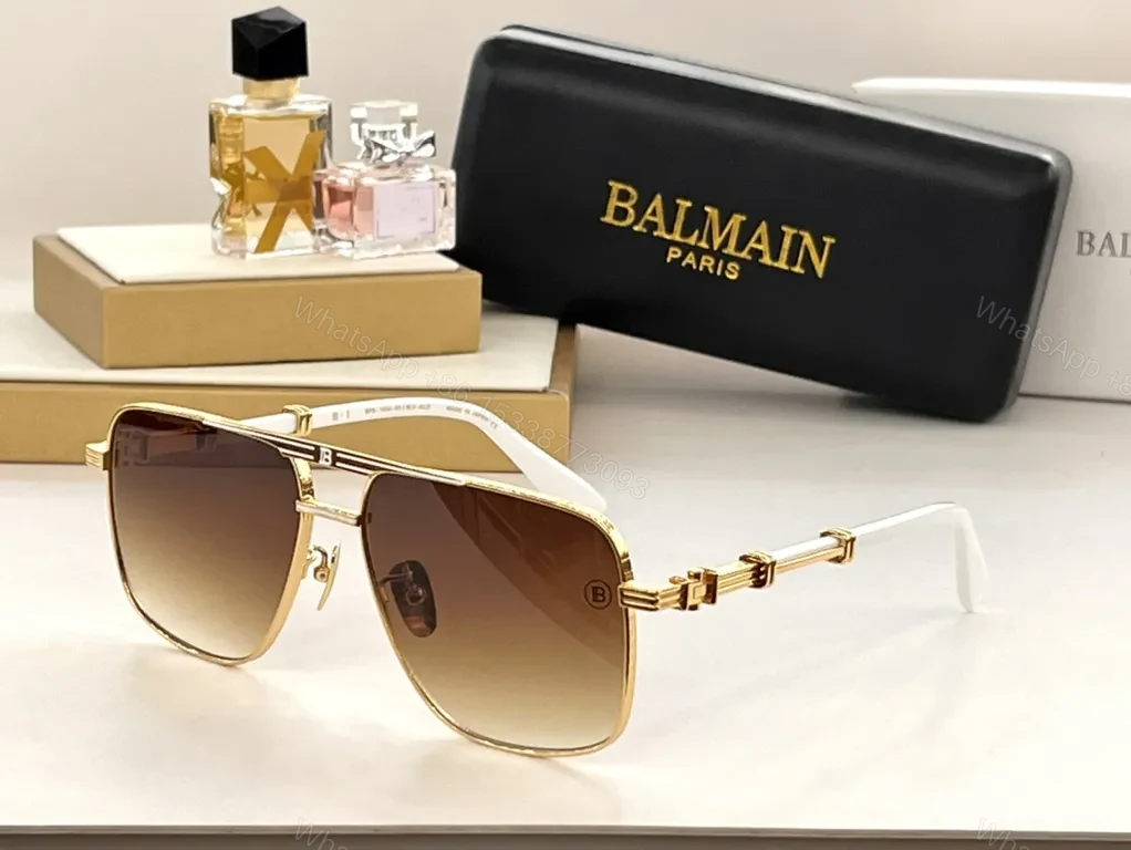 View 3 of Balmain-Inspired Chain-Link Aviator Sunglasses with UV400 Lenses
