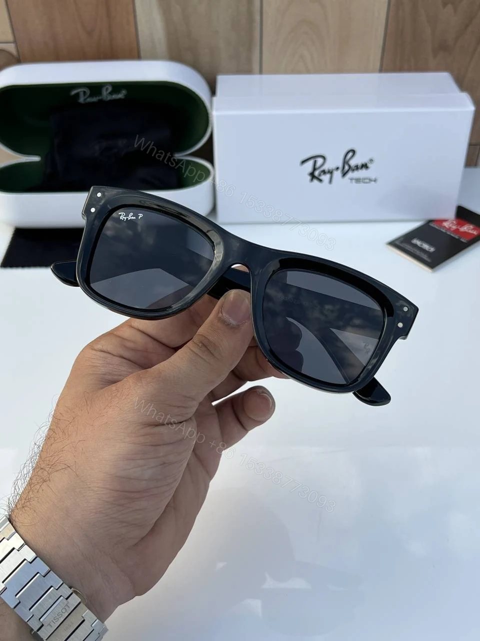 View 3 of First Copy Rayban 0502 Black Premium Quality Stylish Sunglasses