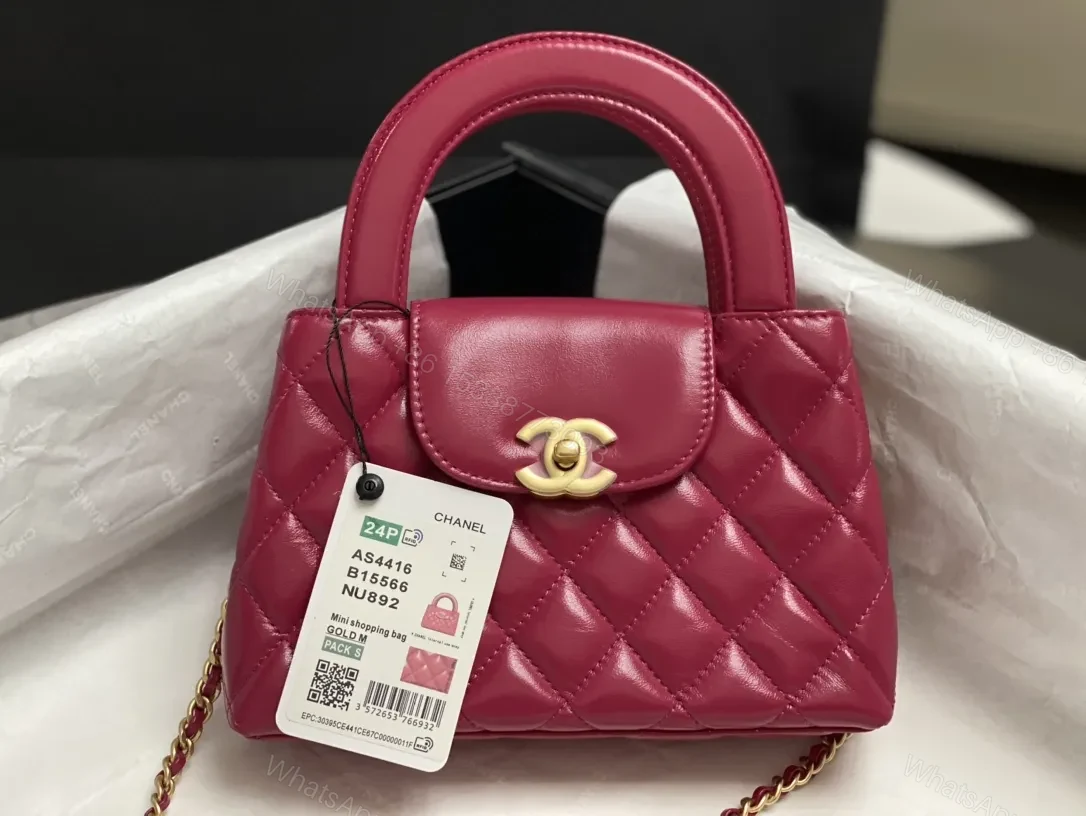 View 3 of Chic Fuchsia Quilted Mini Bag with Gold Hardware