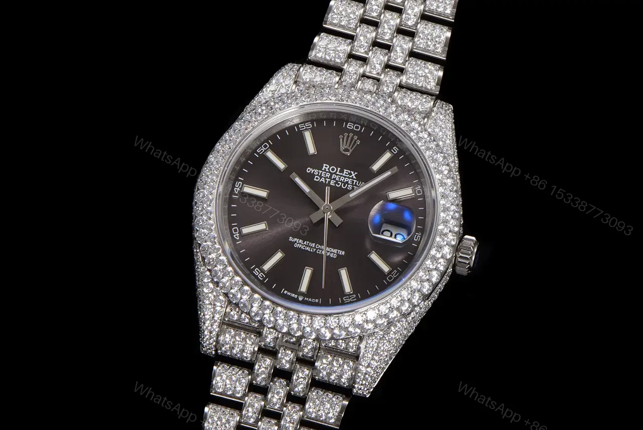 View 2 of Rolex Datejust Iced Black Dial Special Diamond Edition 41mm 126300-0007
