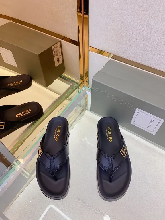 View 7 of Sleek Black Leather Sandal with Gold Buckle - All-Day Comfort