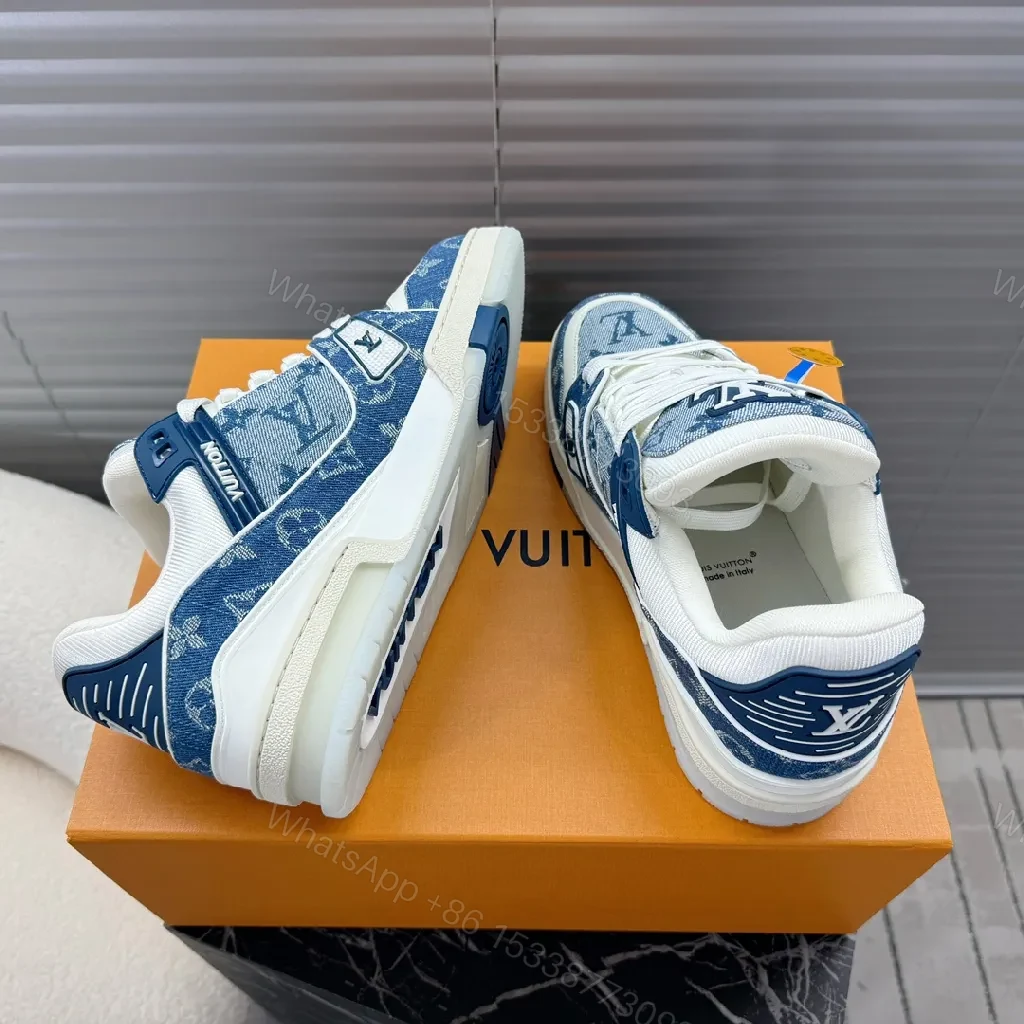 View 2 of Denim Monogram High-Tops: Luxe Comfort Sneakers