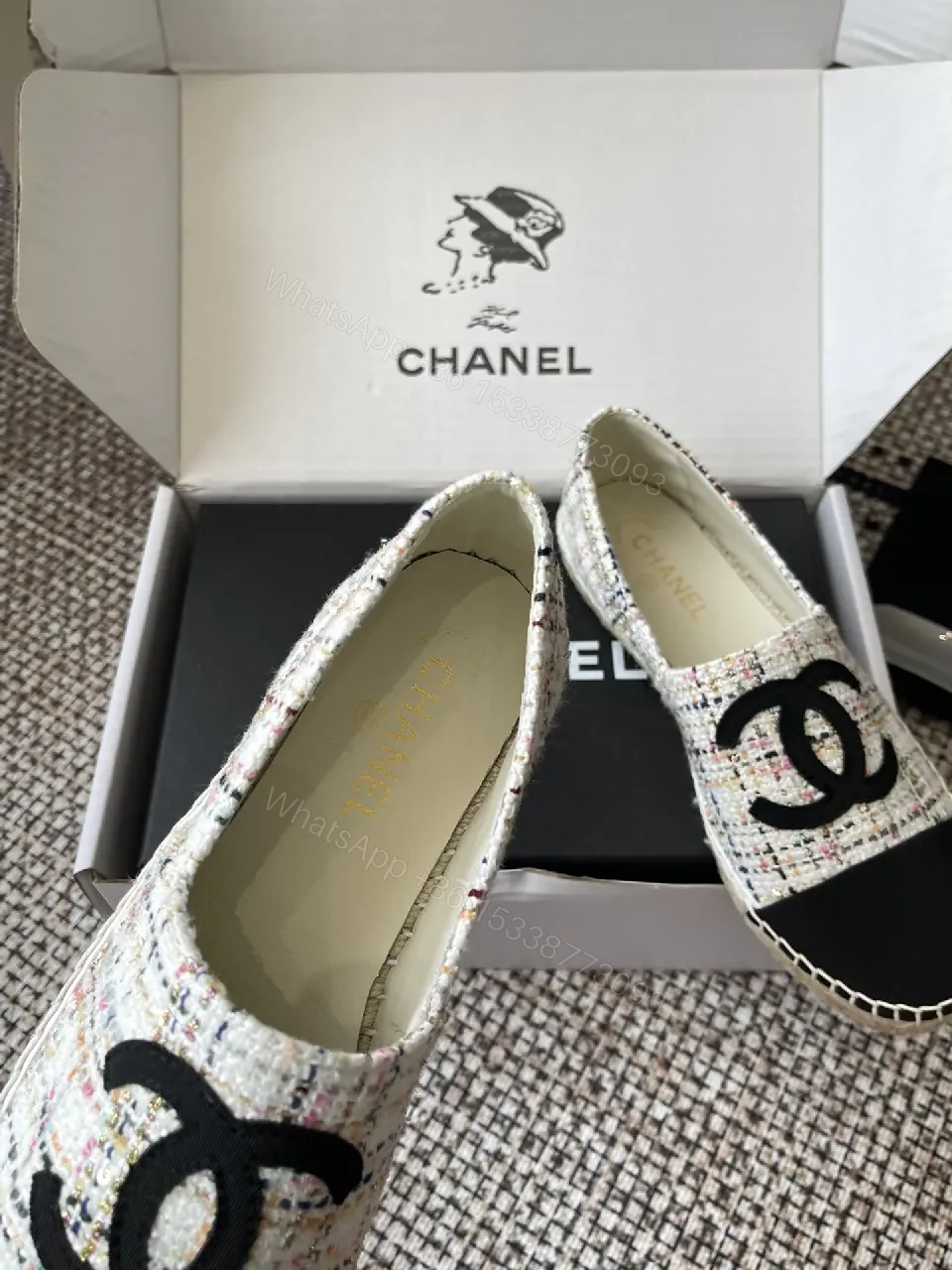 View 5 of Textured Chanel-Inspired Espadrilles: Luxe Slip-On Comfort
