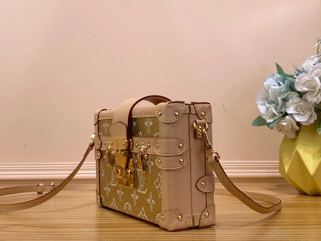 View 2 of Louis Vuitton LV Petite Box Shape Lock Plated Gold Handbags 20×12.5x5cm