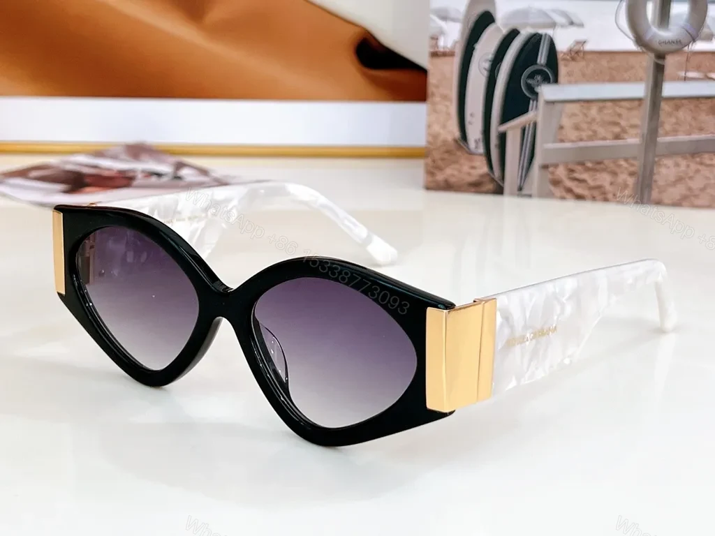 View 9 of Oversized Cat-Eye Sunglasses: Black, Gold Accents, Designer-Inspired
