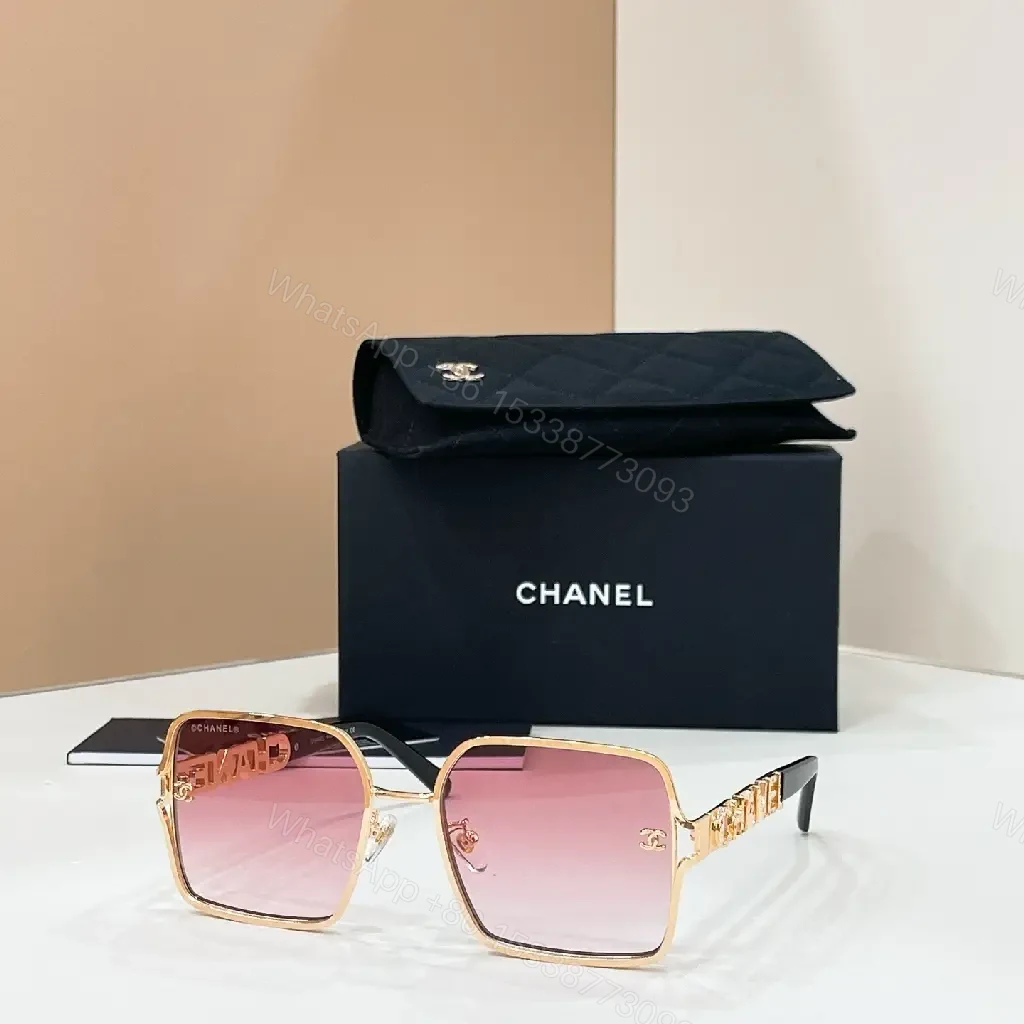View 7 of Oversized Square Sunglasses: Brown Gradient, Gold Accents, Luxe Style