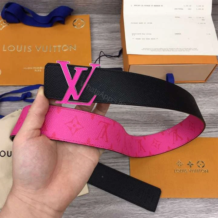 View 5 of LOUIS VUITTON INITIALES 40MM REVERSIBLE BELT PINK – B81