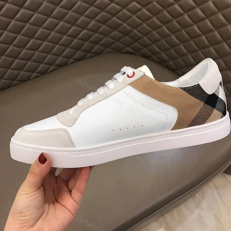 View 8 of BURBERRY LEATHER AND HOUSE CHECK SNEAKERS – BBR27