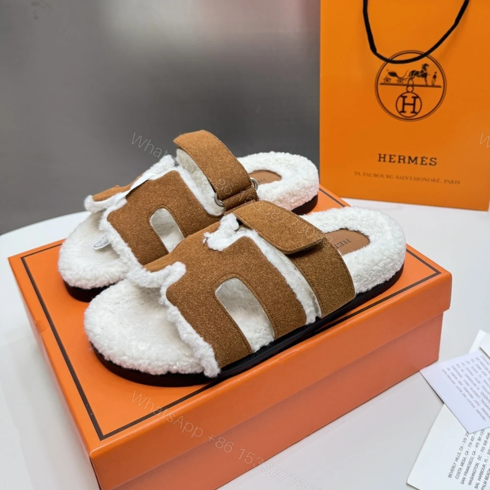 View 2 of HERMES CHYPRE SANDAL SMOKY BROWN AND ECRU H222929ZHE5420