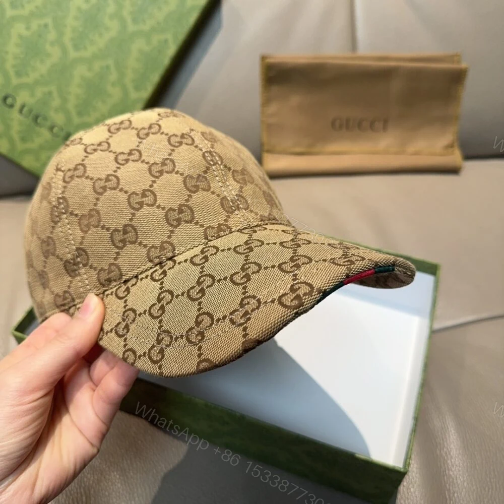 View 6 of Gucci GG Canvas Baseball Hat Camel And Dark Brown 807834 4HBA8 9766