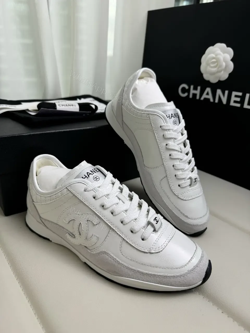 View 4 of Minimalist White Leather Sneakers: Couture-Inspired Luxury