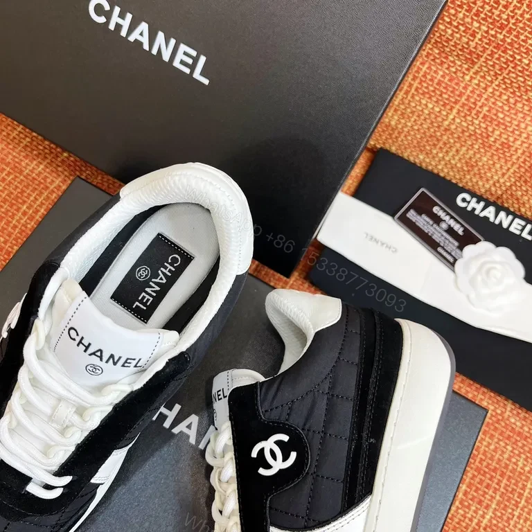 View 5 of Chanel-Inspired Quilted Knit Sneakers: Luxury Comfort