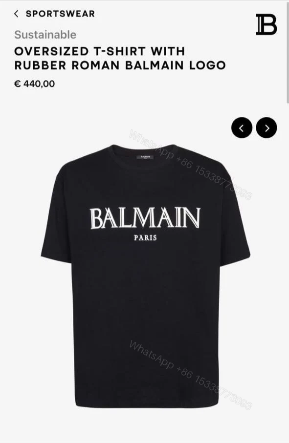 View 2 of FIRST COPY BALMAIN DESIGNER ROUND NECK SUMMER T-SHIRT