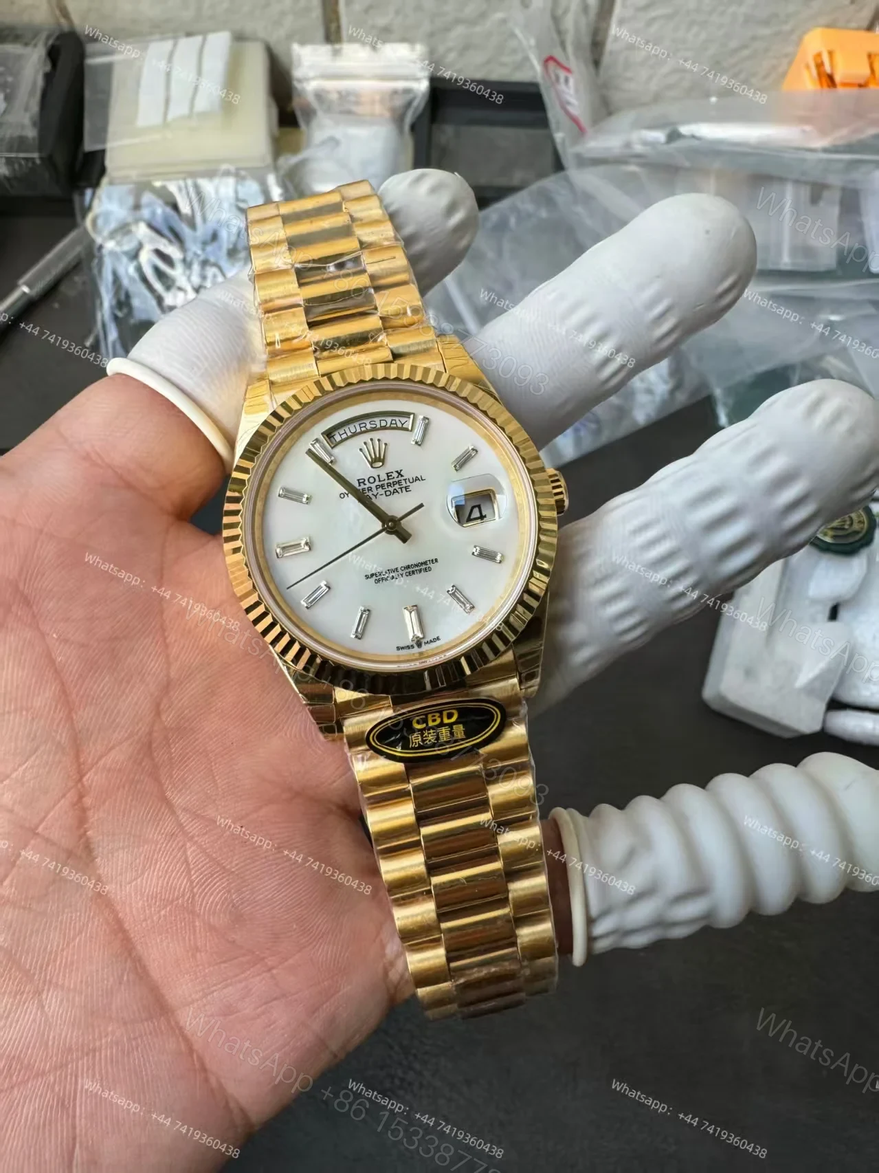 View 2 of Rolex Day-Date M228238-0071 1:1 Replica White Dial 40MM 3255 Movement Presidential Bracelet Super Clone Watch