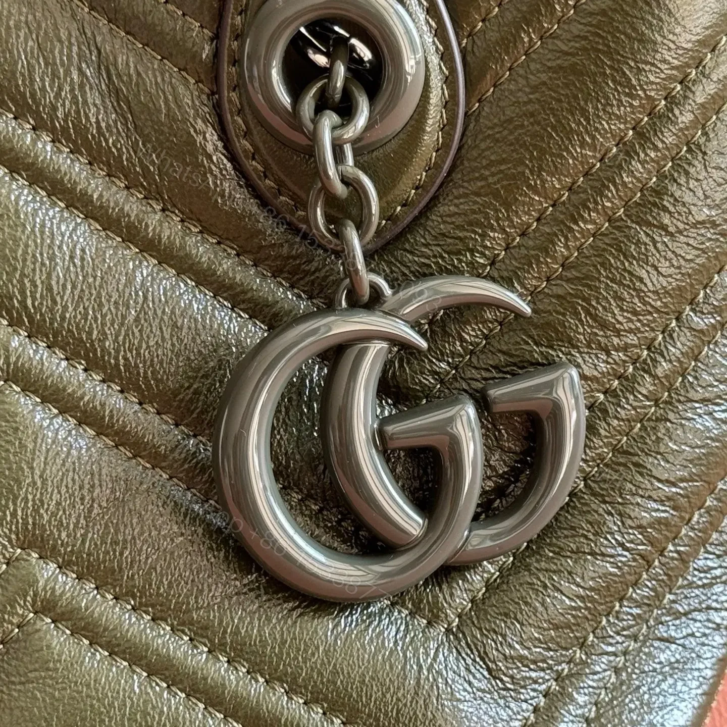 View 4 of GUCCI GG MARMONT TOTE BAG 17 IN MOSS GREEN