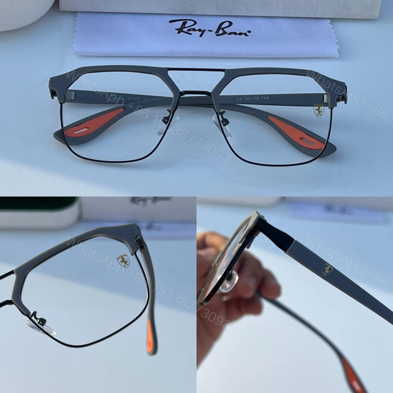 View 2 of Ray-Ban Ferrari Edition Square Aviator Sunglasses