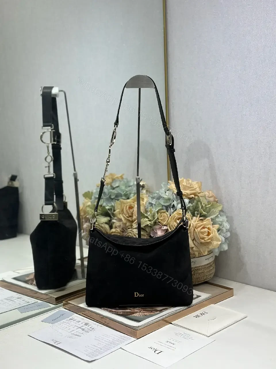 Compact Black Diors Inspired Shoulder Bag: Everyday Luxury — view 1