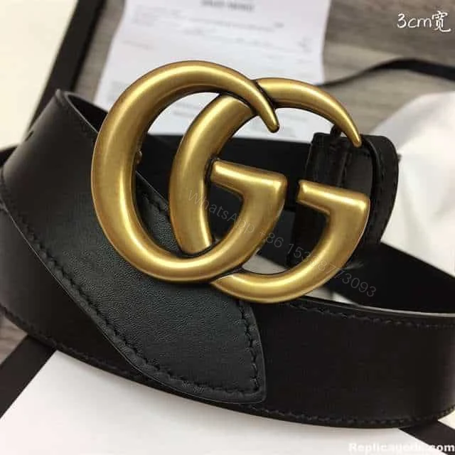View 6 of GUCCI BLACK GG MARMONT BELT 30MM – B30