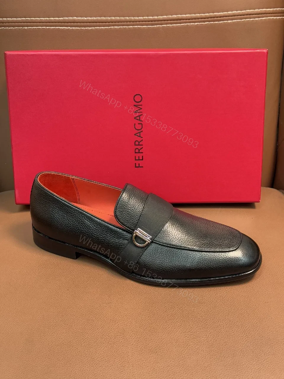View 9 of Leather + Full-Grain Leather + Modern Minimalist + Metal Buckle Accent + Penny Loafer