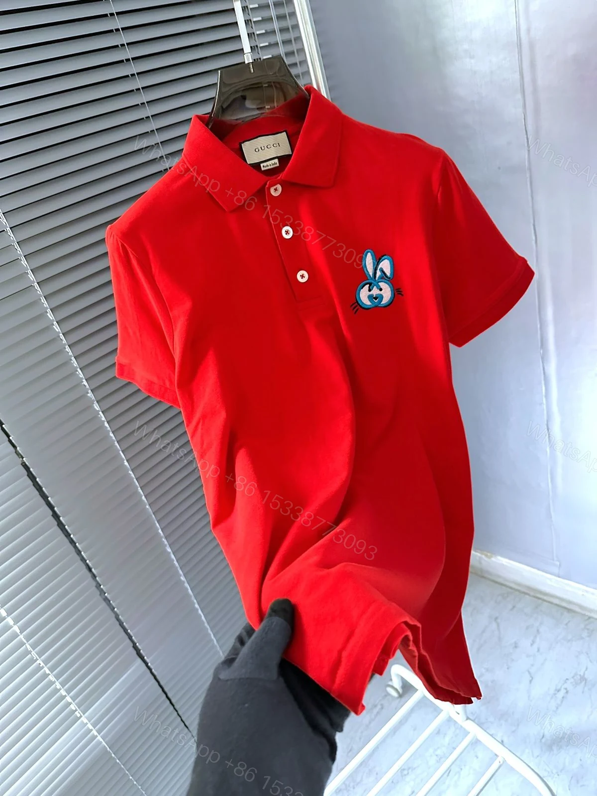 Gucci Imported Nylon Lycra Polo Red First Copy | AAA+ Export Quality Replica — view 1