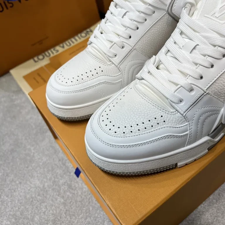 View 9 of Minimalist White Luxury Training Sneaker with LV Craft
