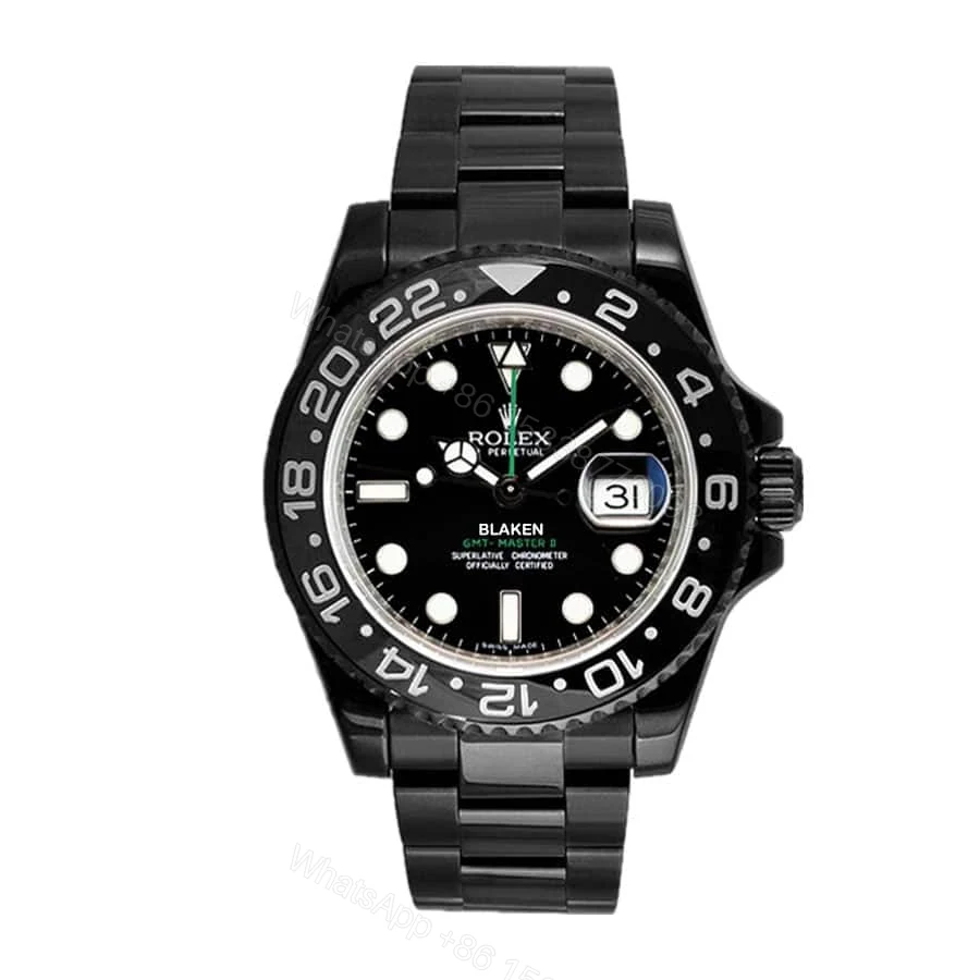 Rolex GMT-Master II 116710 Super Clone: Blaken DLC-PVD 40mm Black Dial — view 1