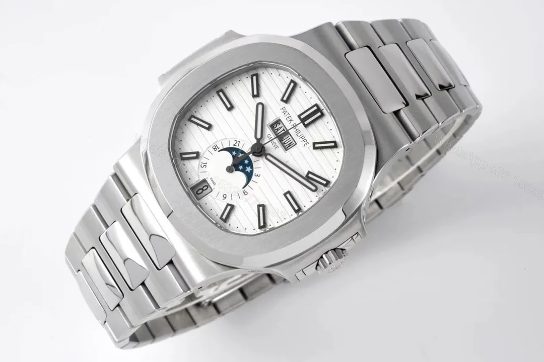 View 3 of Patek Philippe Nautilus Silver Annual Calendar