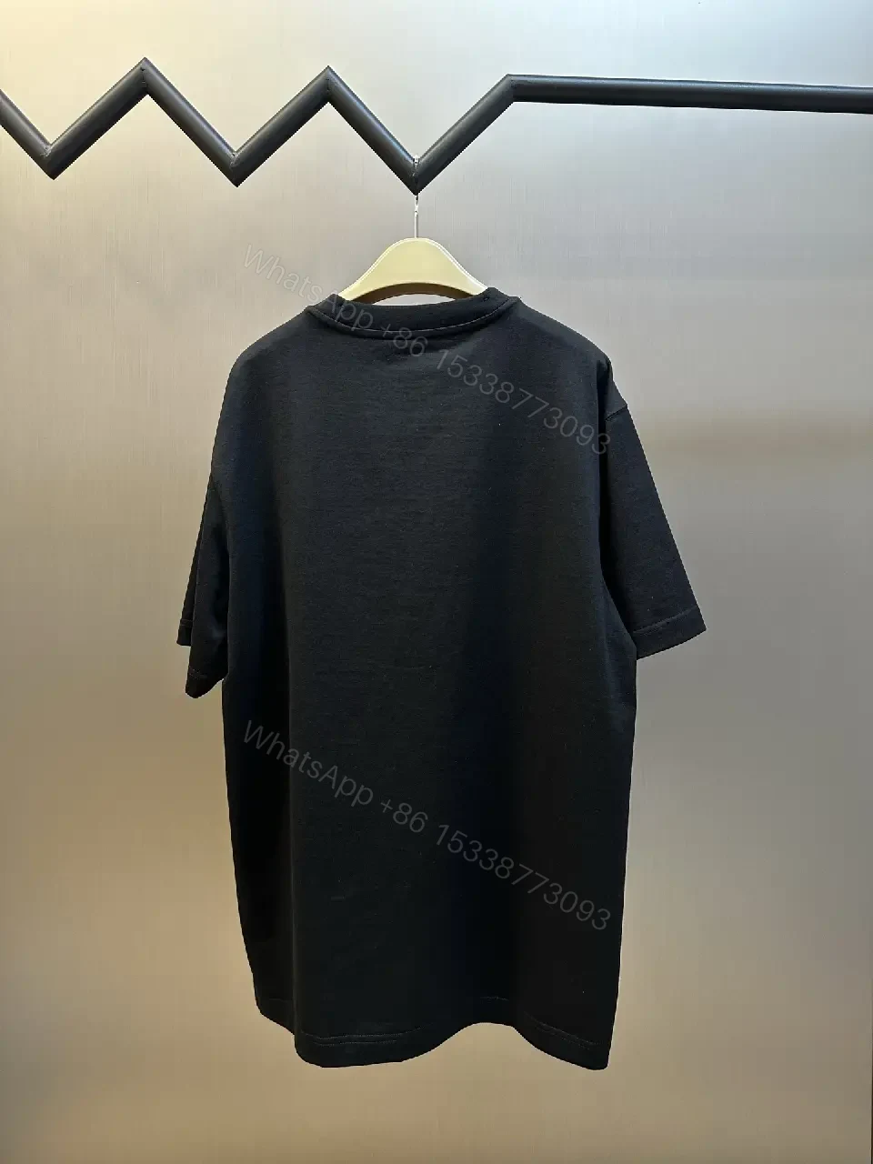 View 9 of Black Heavyweight Cotton Graphic Tee, Relaxed Fit, Bold Crest