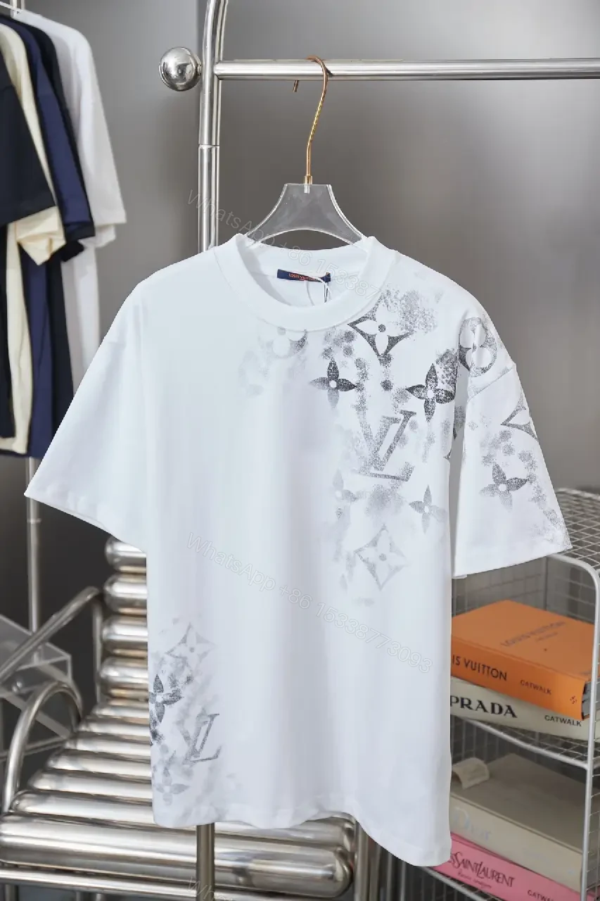 Patterned Luxe White Monogram Tee-Dress: Casual Couture — view 1