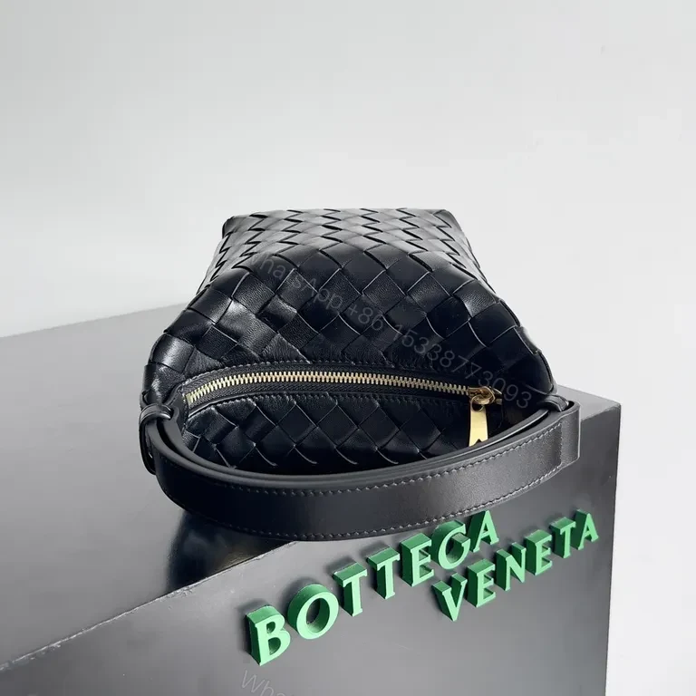 View 2 of Chic Woven Mini Shoulder Bag - Everyday Luxury, Black