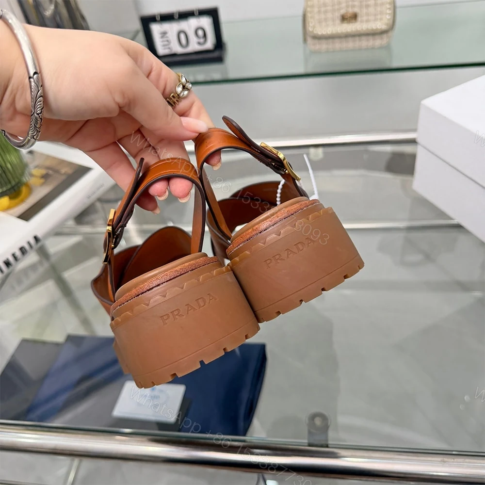 View 8 of PRADA Leather sandals 847539